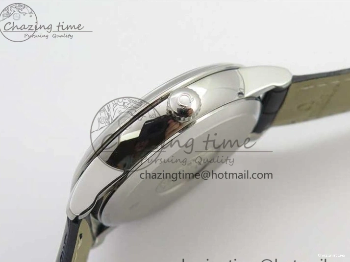 1218 Timeless De Ville Prestige Real PR SS ZF 1:1 Best Edition Gray Dial Blue Markers on Blue Leather Strap MIYOTA 7936